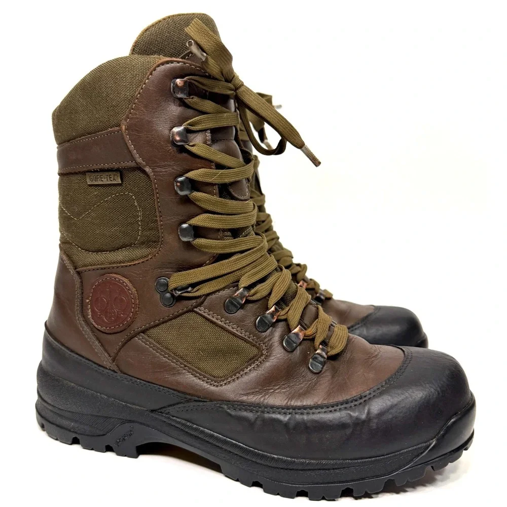 Beretta Boots Mens EU 42 US 8 Brown Green Gore Tex Hunting Outdoor Vibram Sole